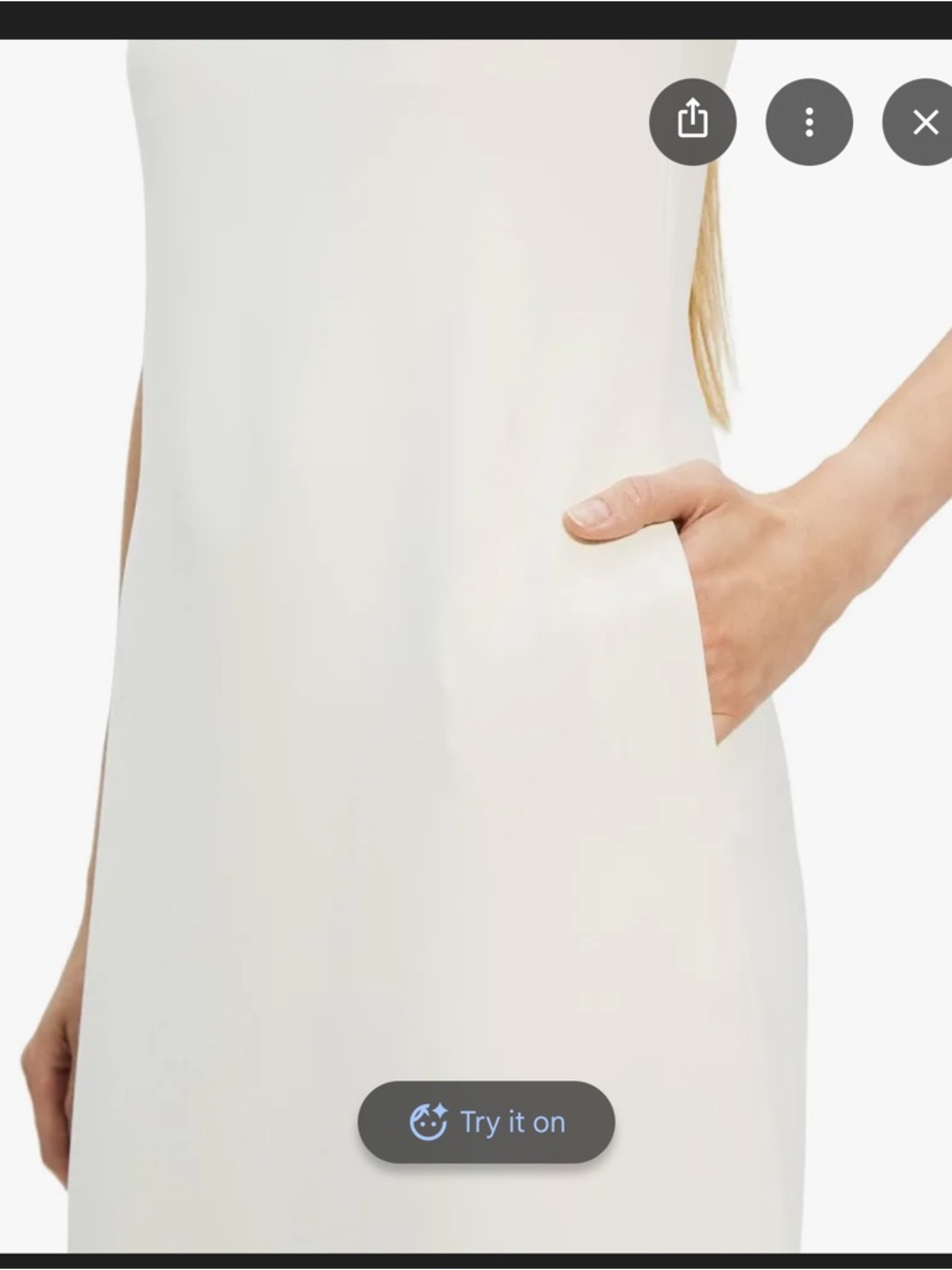 Theory Cream Strapless Midi Dress - Picture 2 of 8